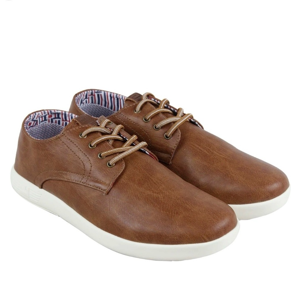 Ben Sherman Presley Oxford Brown Leather Lifestyle Sneakers Shoes Size 9M NWB